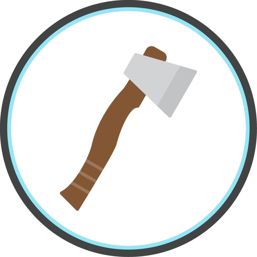 Hatchet Flat Circle Icon vector