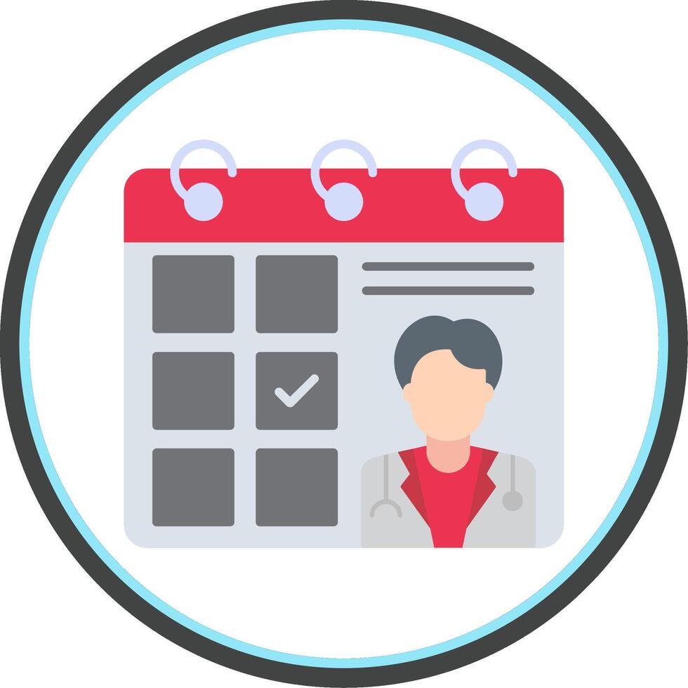 Doctor Visit Day Flat Circle Icon vector
