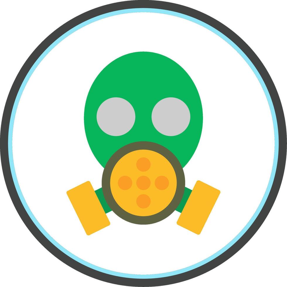 Gas Mask Flat Circle Icon vector
