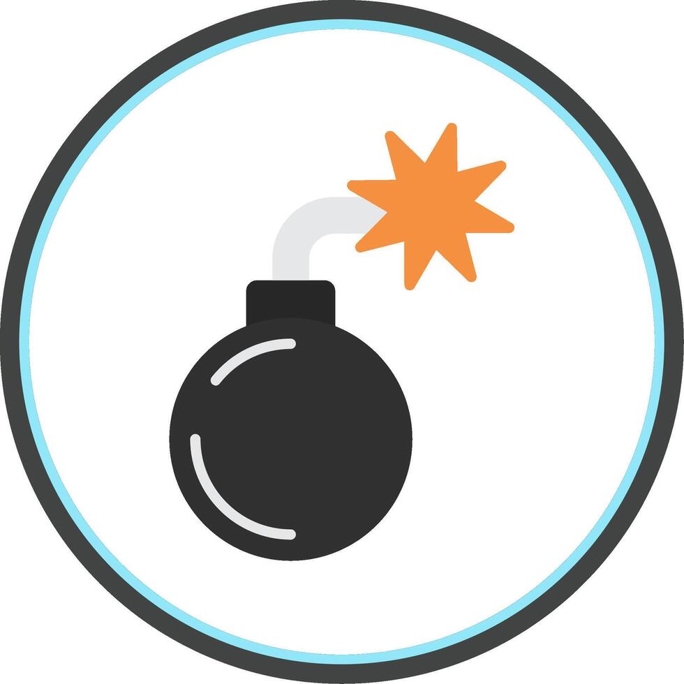 Bomb Flat Circle Icon vector