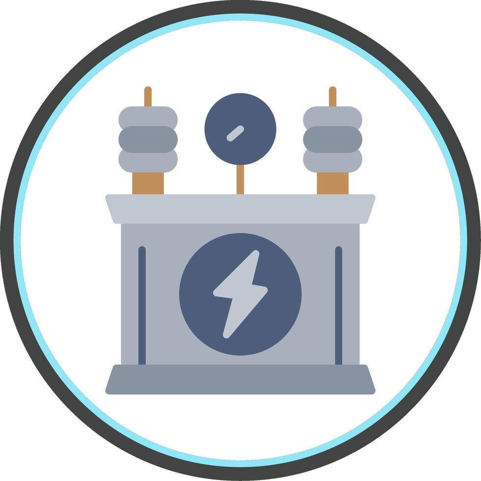 Power Transformer Flat Circle Icon vector