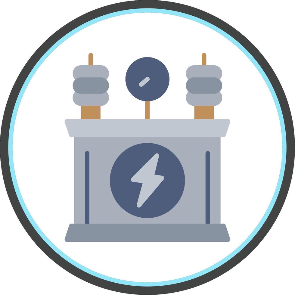 Power Transformer Flat Circle Icon vector