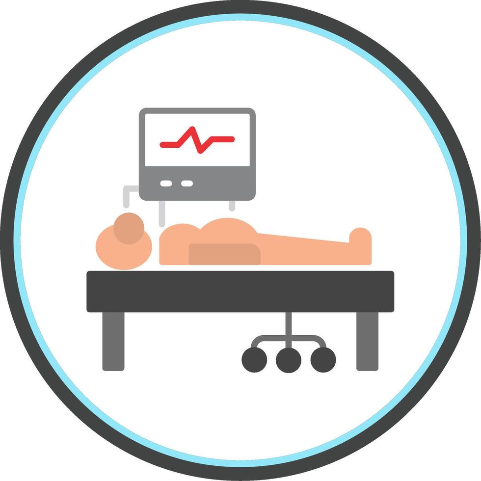 ICU Room Flat Circle Icon vector