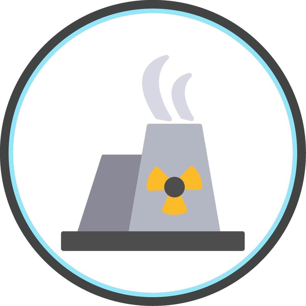 Nuclear Fission Flat Circle Icon vector