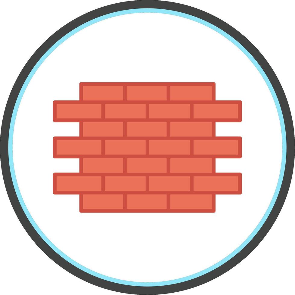 Brick Wall Flat Circle Icon vector