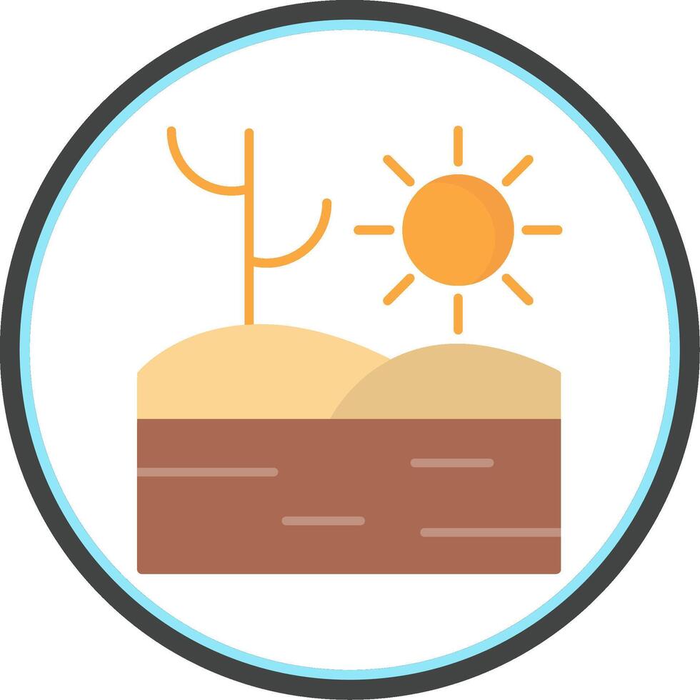 Desert Flat Circle Icon vector