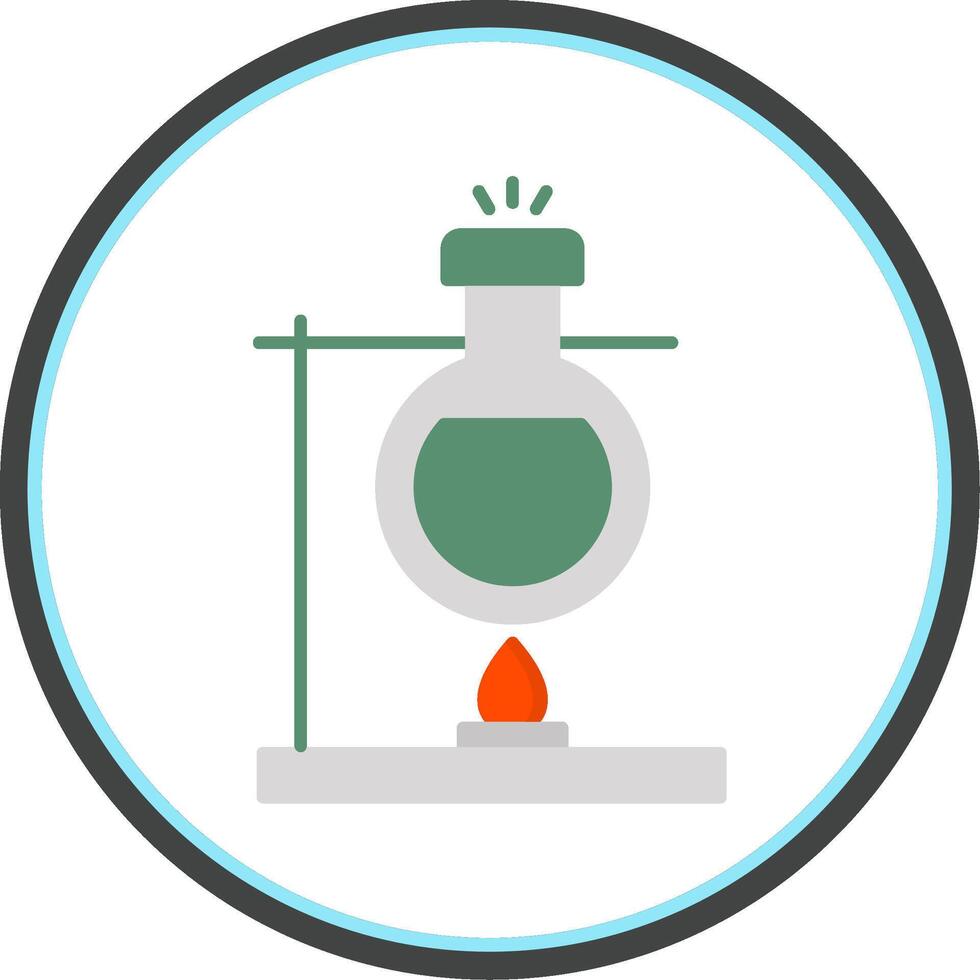 Bunsen Burner Flat Circle Icon vector