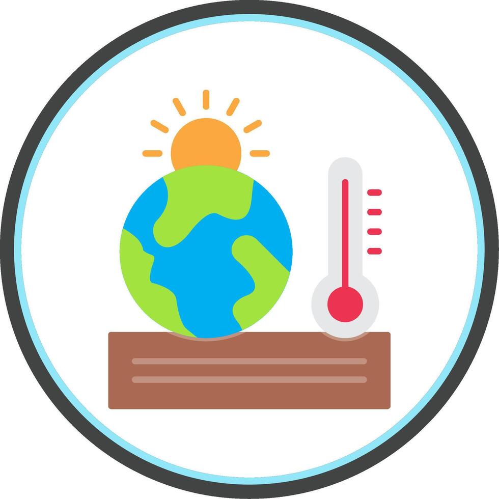 Global Warming Flat Circle Icon vector