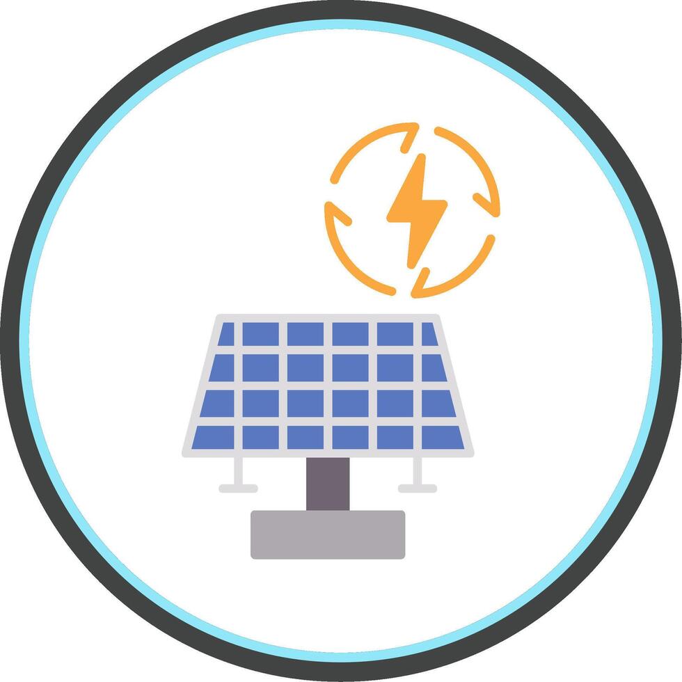 Renewable Energy Flat Circle Icon vector