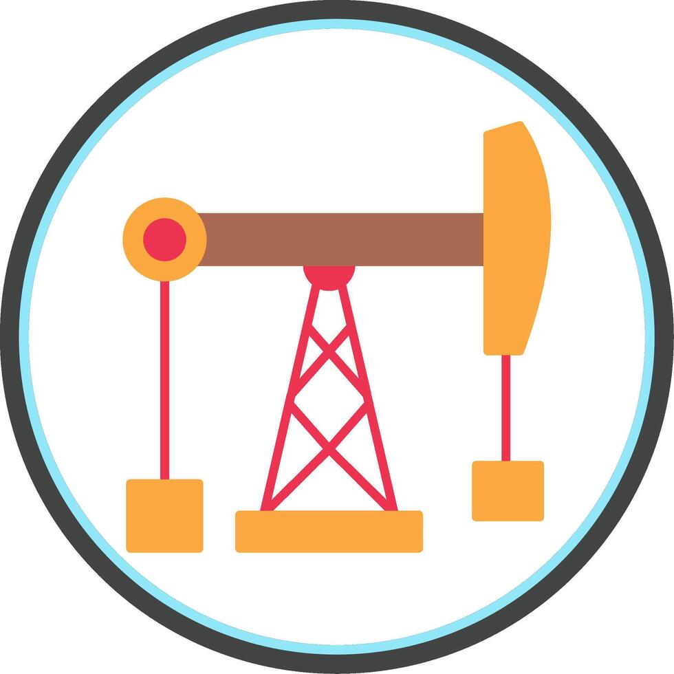 Fossil Fuel Flat Circle Icon vector