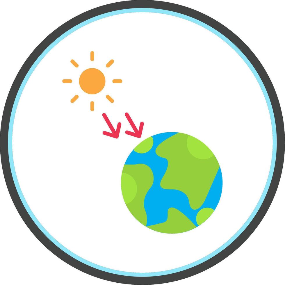Solar Radiation Flat Circle Icon vector