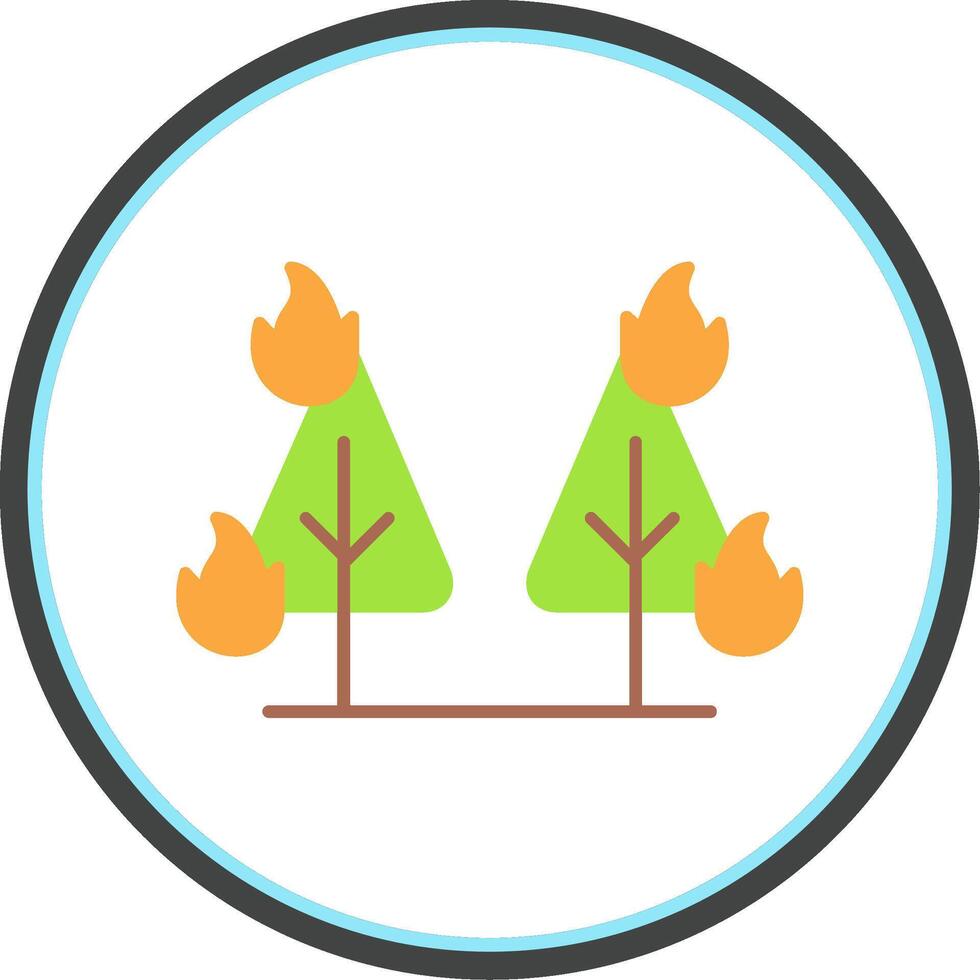 Wildfire Flat Circle Icon vector