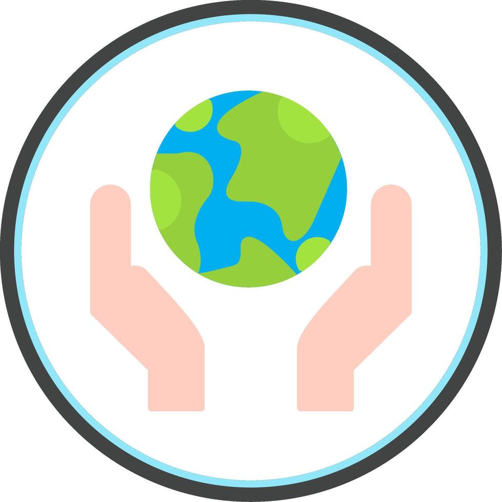 Save the Planet Flat Circle Icon vector