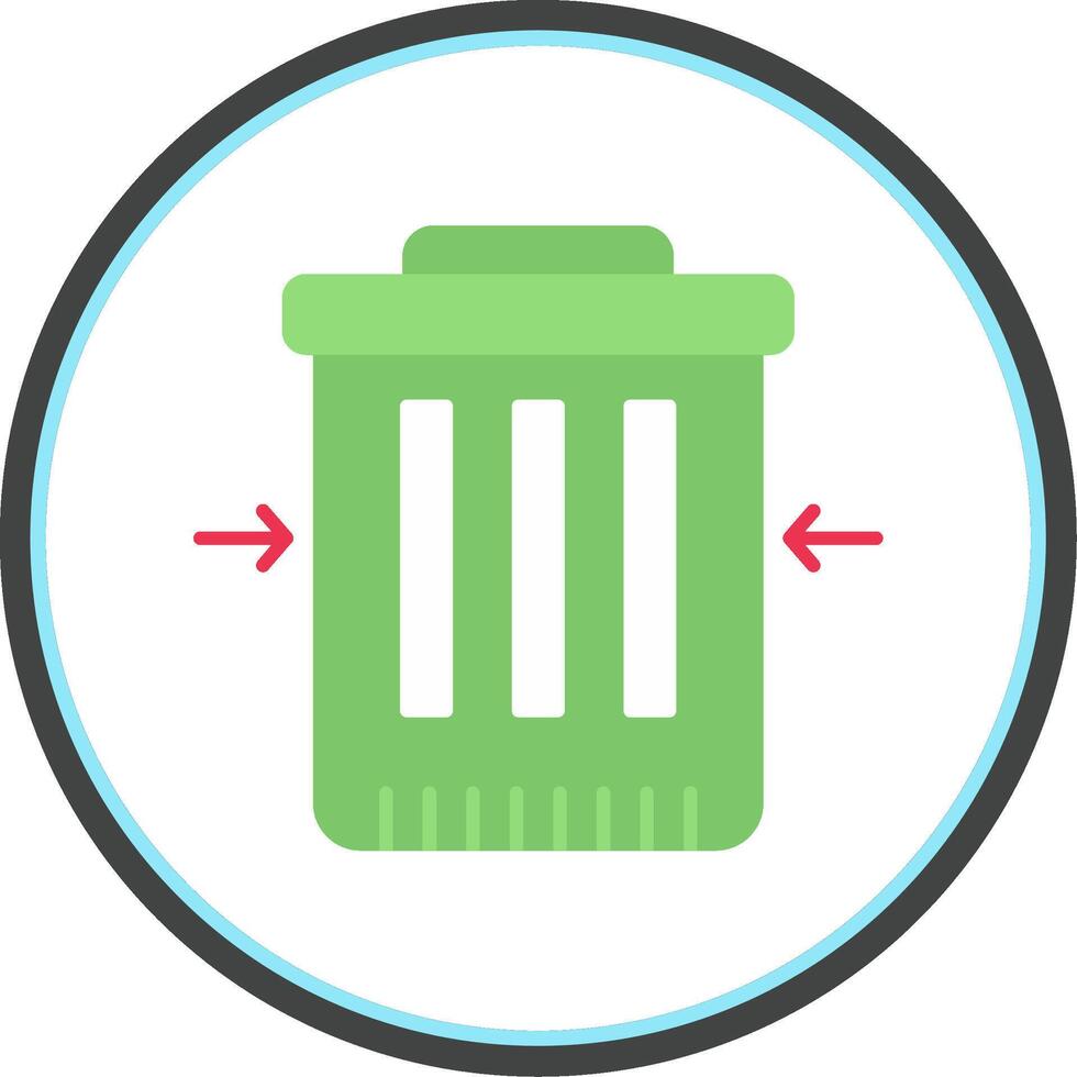 Waste Reduction Flat Circle Icon vector