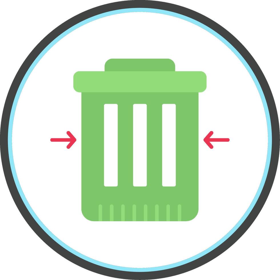 Waste Reduction Flat Circle Icon vector