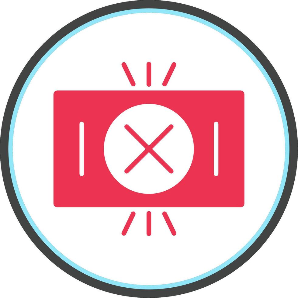 Red Card Flat Circle Icon vector