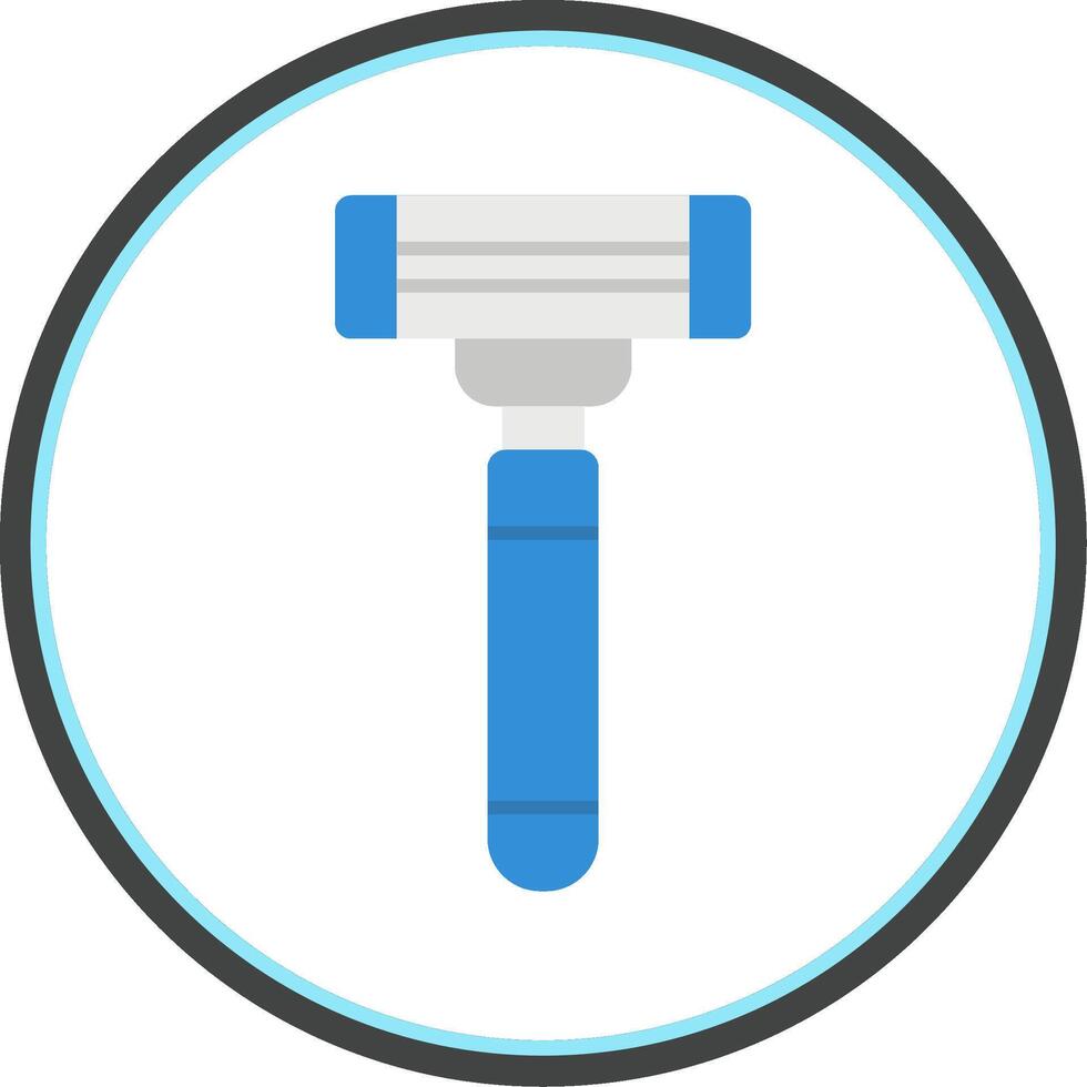 maquinilla de afeitar plano circulo icono vector