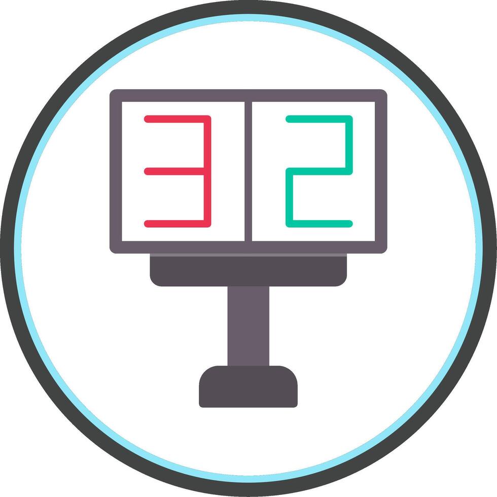 Scoreboard Flat Circle Icon vector