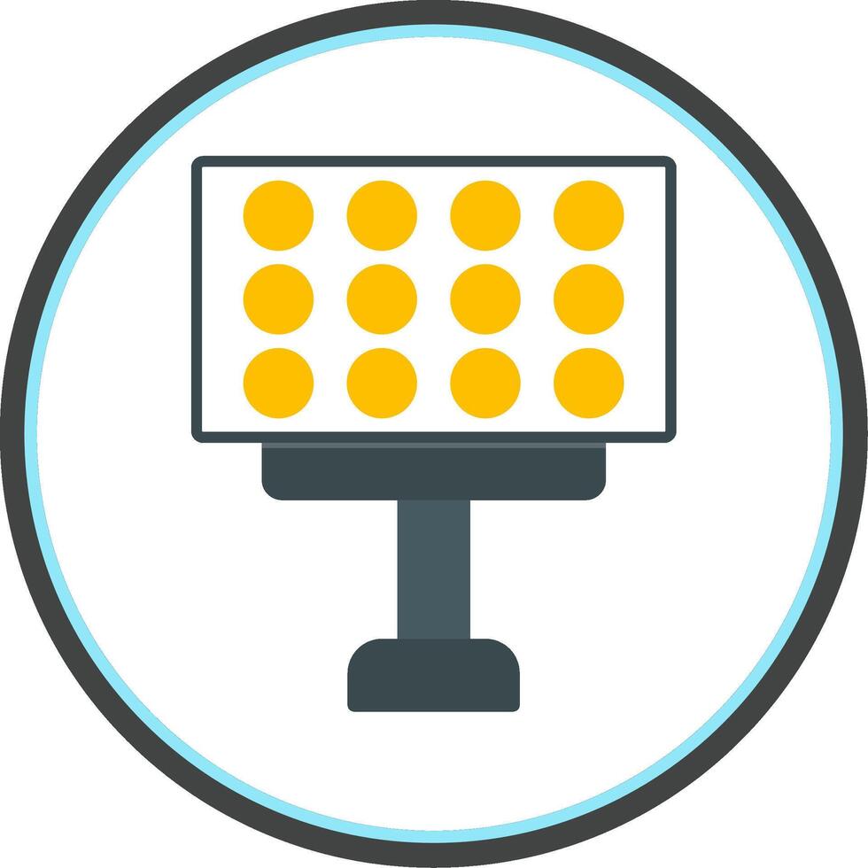 Stadium Lights Flat Circle Icon vector