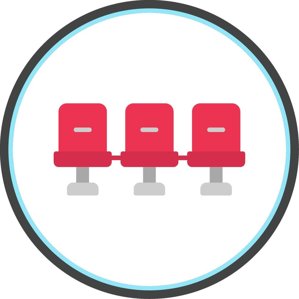 Stadium Seating Flat Circle Icon vector