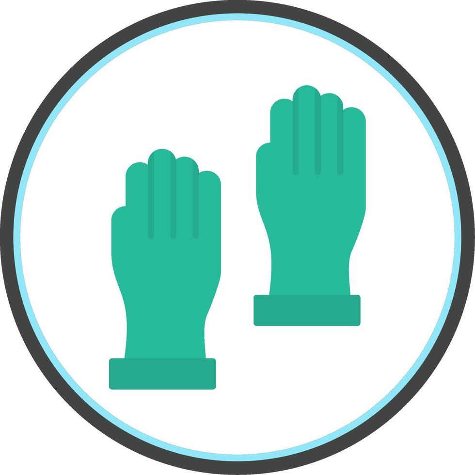 Gloves Flat Circle Icon vector