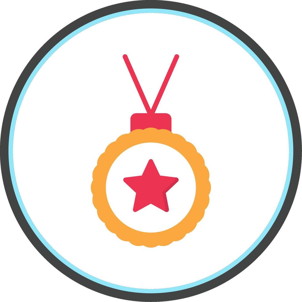 Medal Flat Circle Icon vector