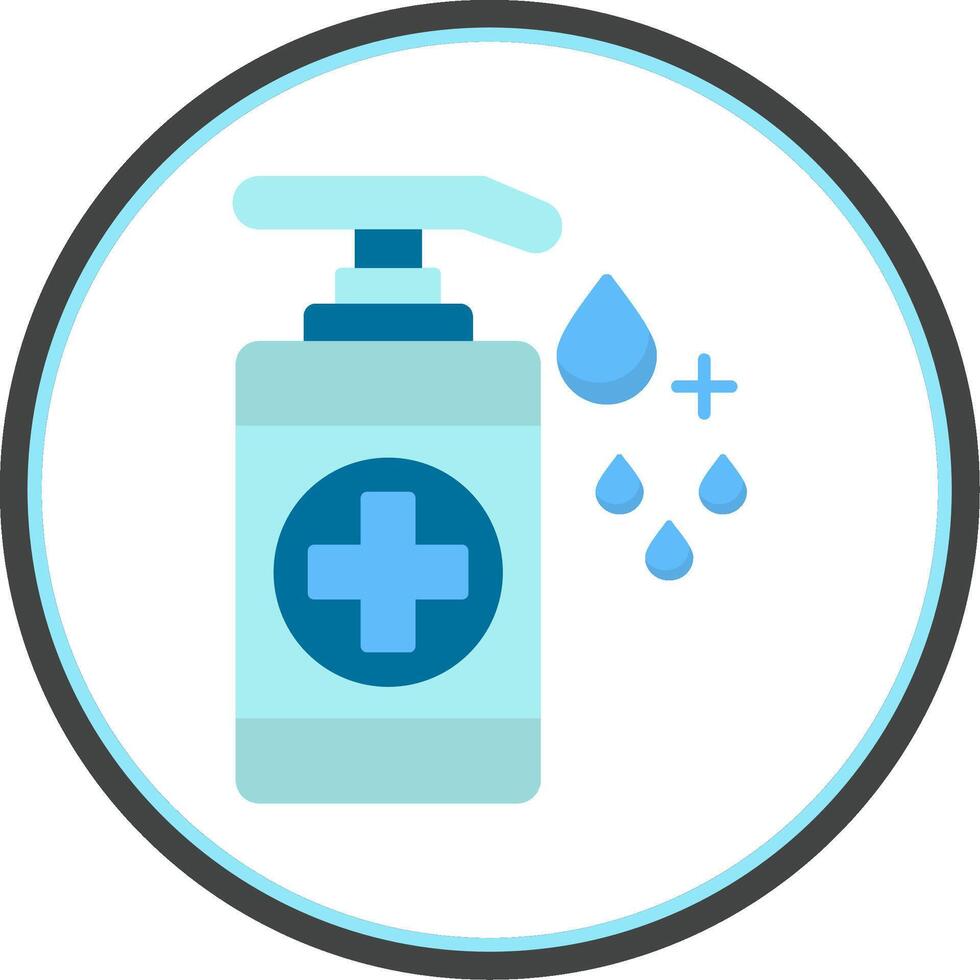 Hand Sanitizer Flat Circle Icon vector