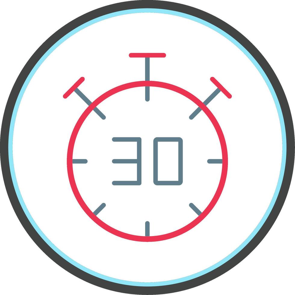 Half Time Flat Circle Icon vector