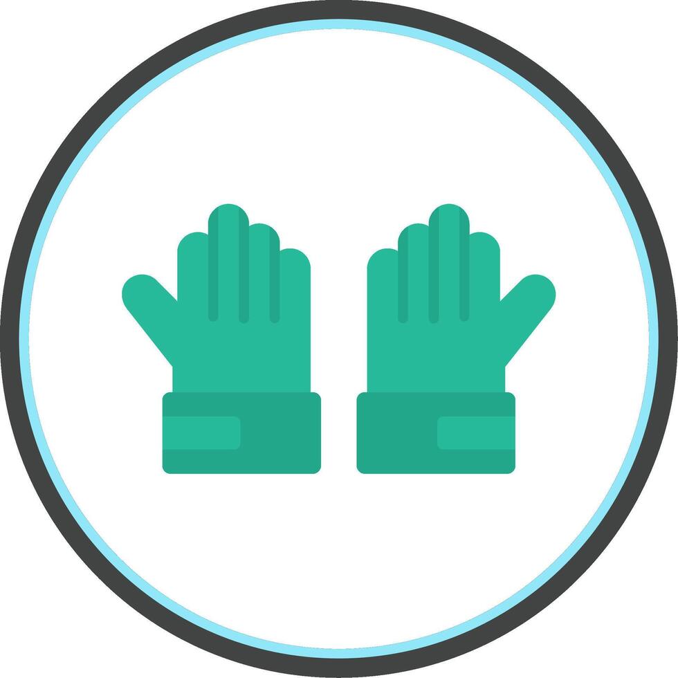 Goalie Gloves Flat Circle Icon vector
