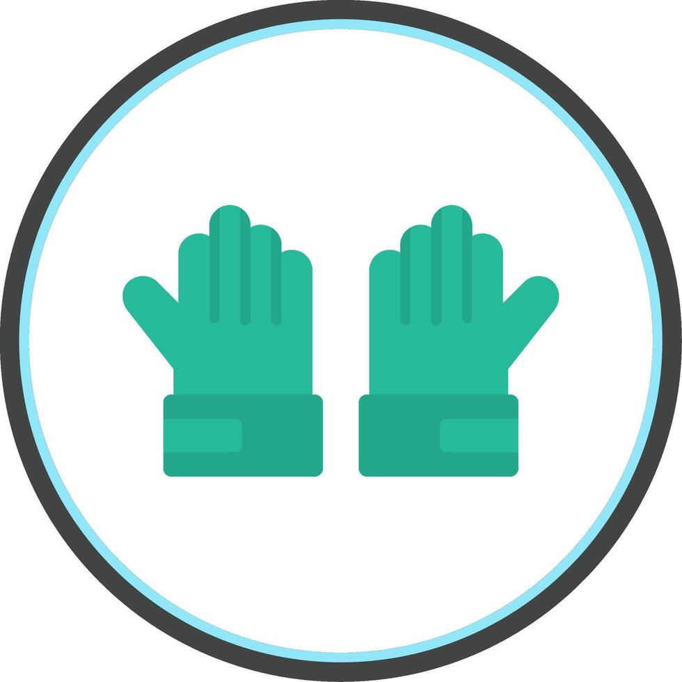 portero guantes plano circulo icono vector