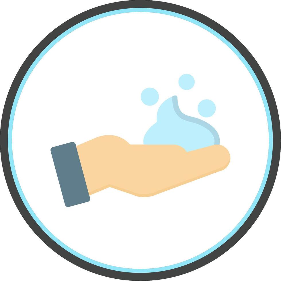 Foam Hand Flat Circle Icon vector