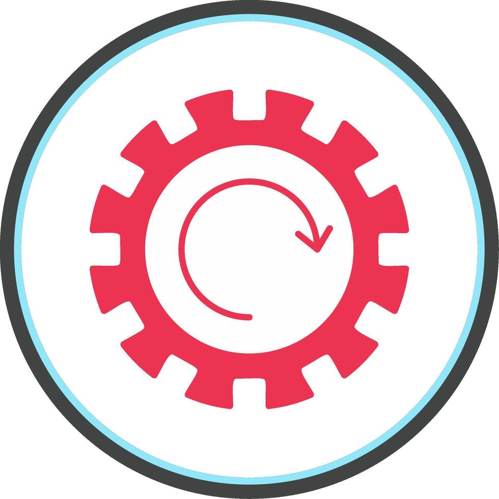 Gear Wheel Drawing Flat Circle Icon vector