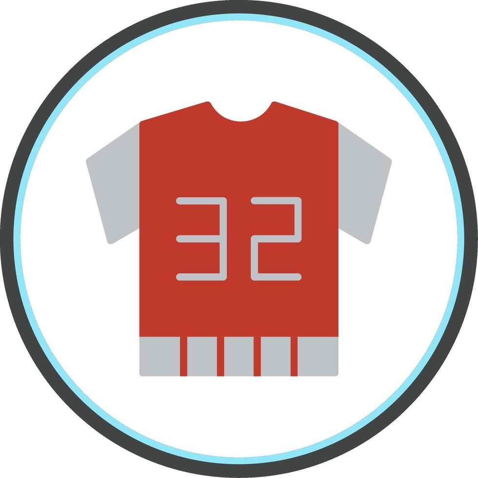 fútbol americano jersey plano circulo icono vector