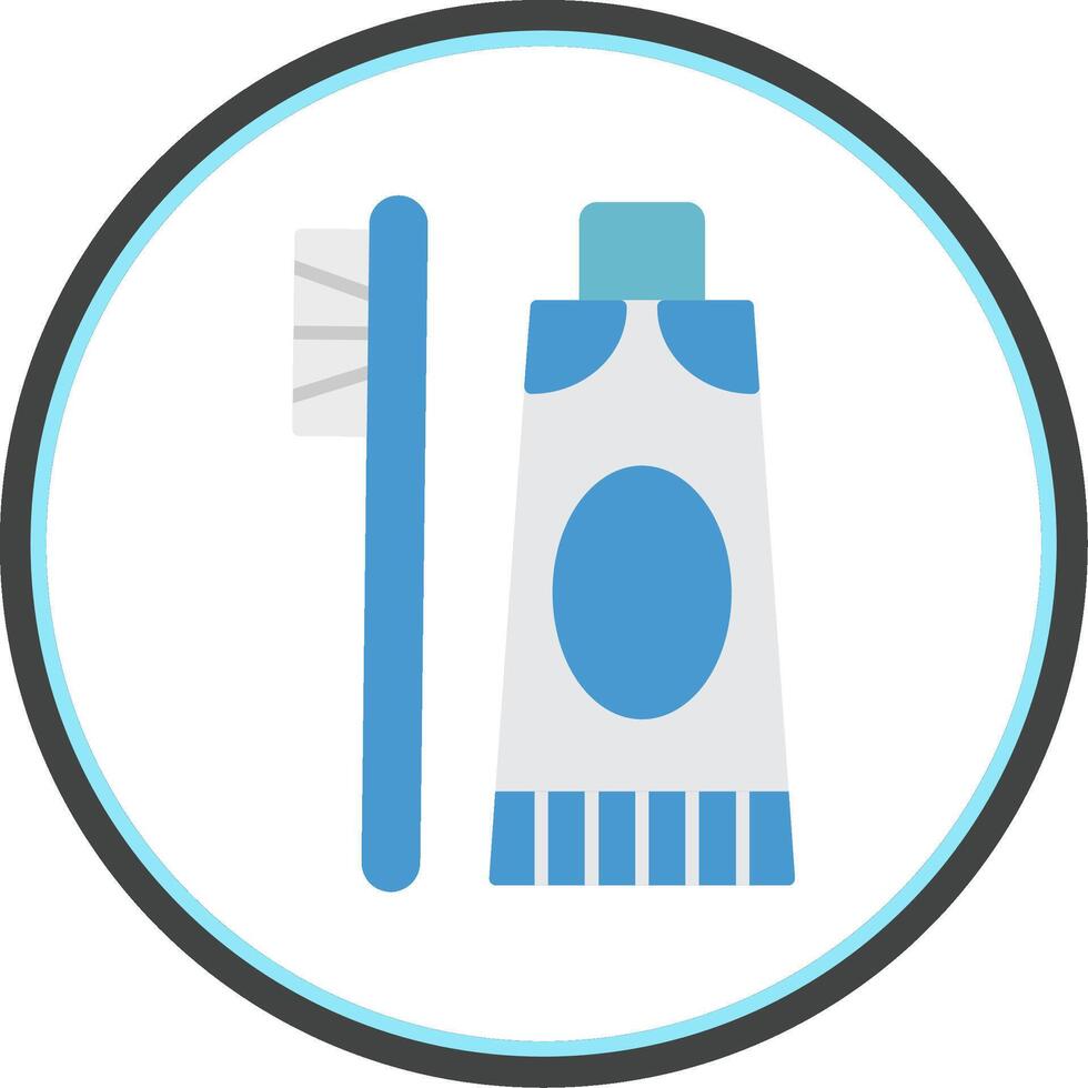 Toothpaste Flat Circle Icon vector