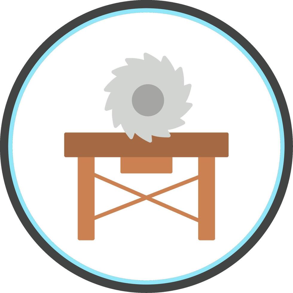 Circular Saw Flat Circle Icon vector