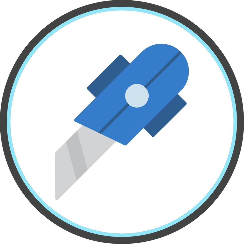 Utility Knife Flat Circle Icon vector
