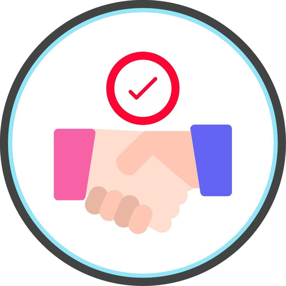 Deal Flat Circle Icon vector
