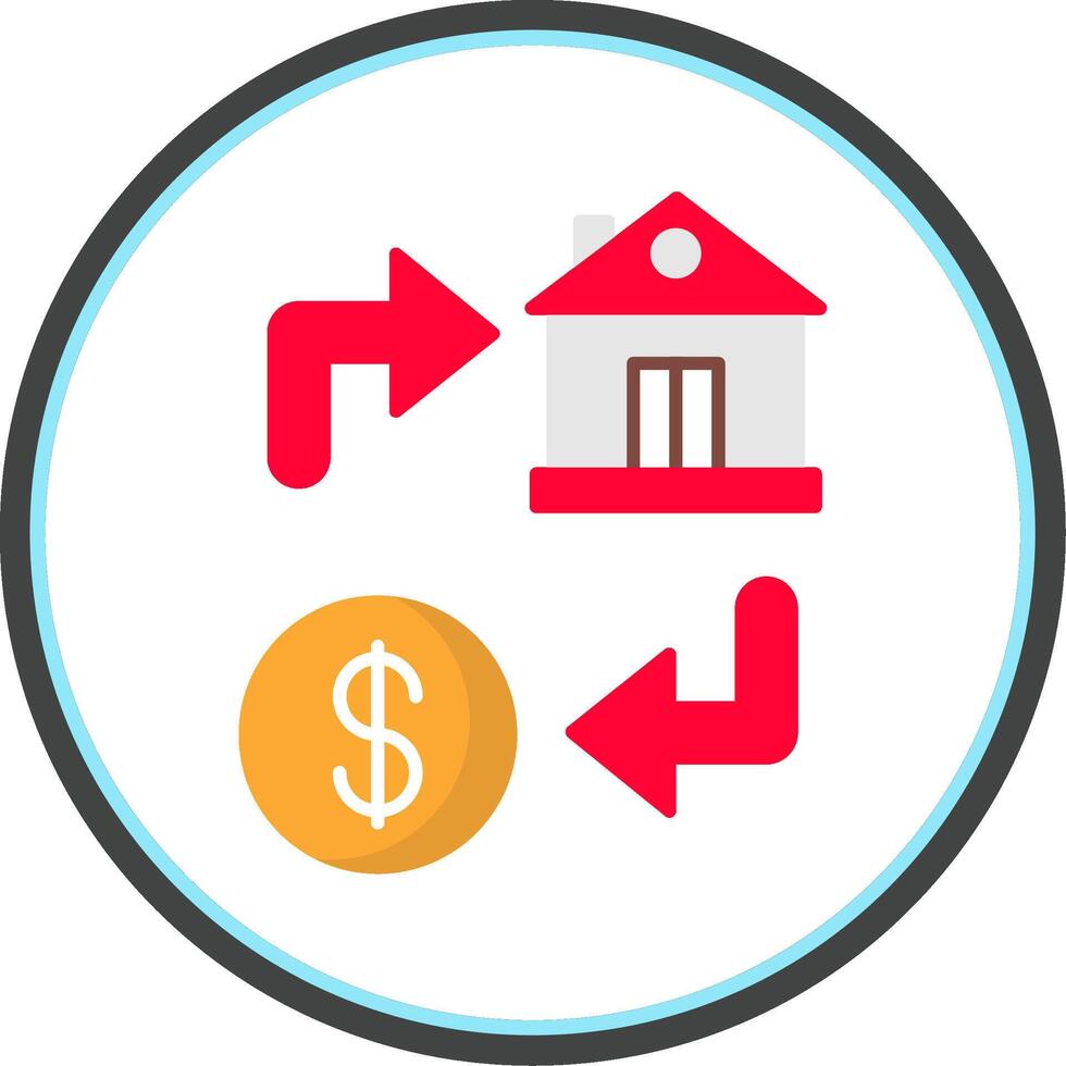 Property Exchange Flat Circle Icon vector