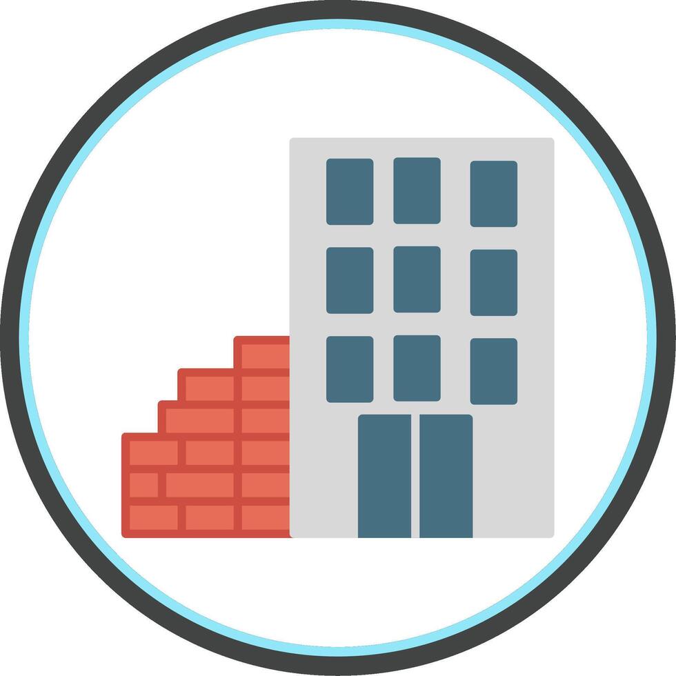 Brick Flat Circle Icon vector