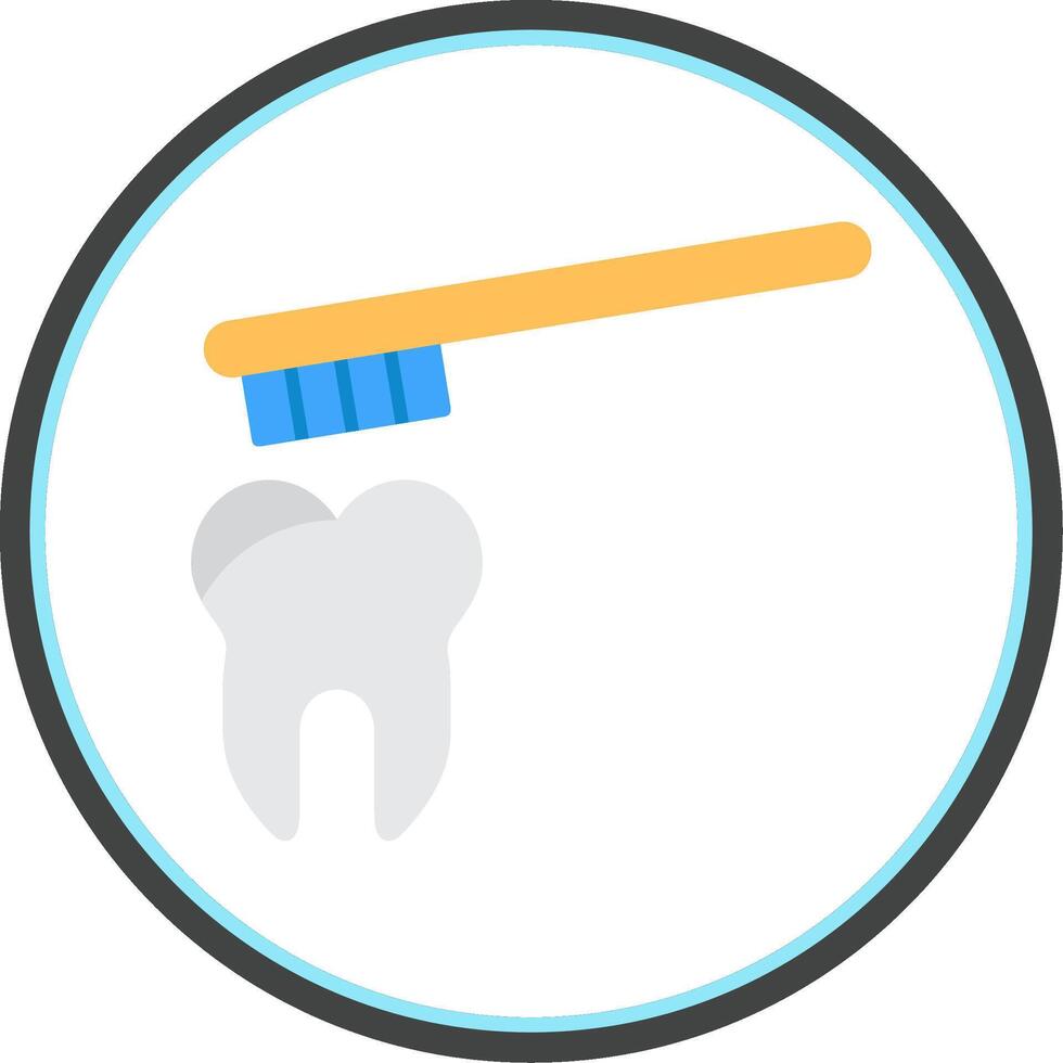 Brushing Flat Circle Icon vector