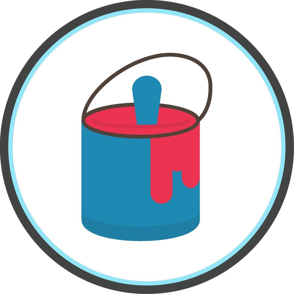 Tin with Paint Flat Circle Icon vector