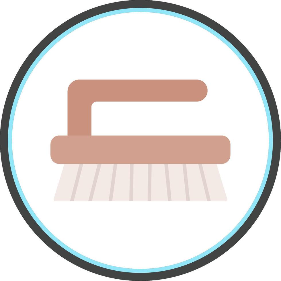 Cleaning Brush Flat Circle Icon vector