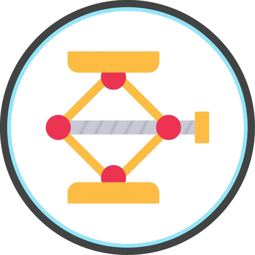 Screw Jack Flat Circle Icon vector