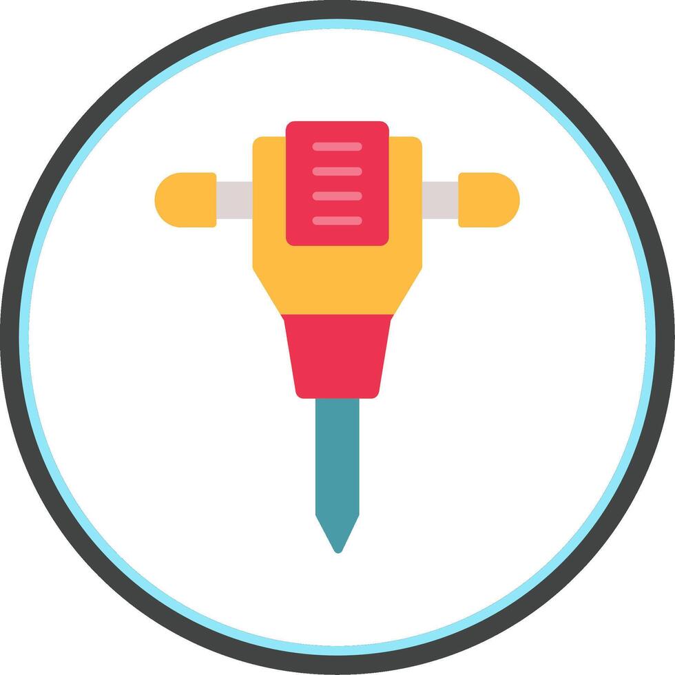 Jack Hammer Flat Circle Icon vector