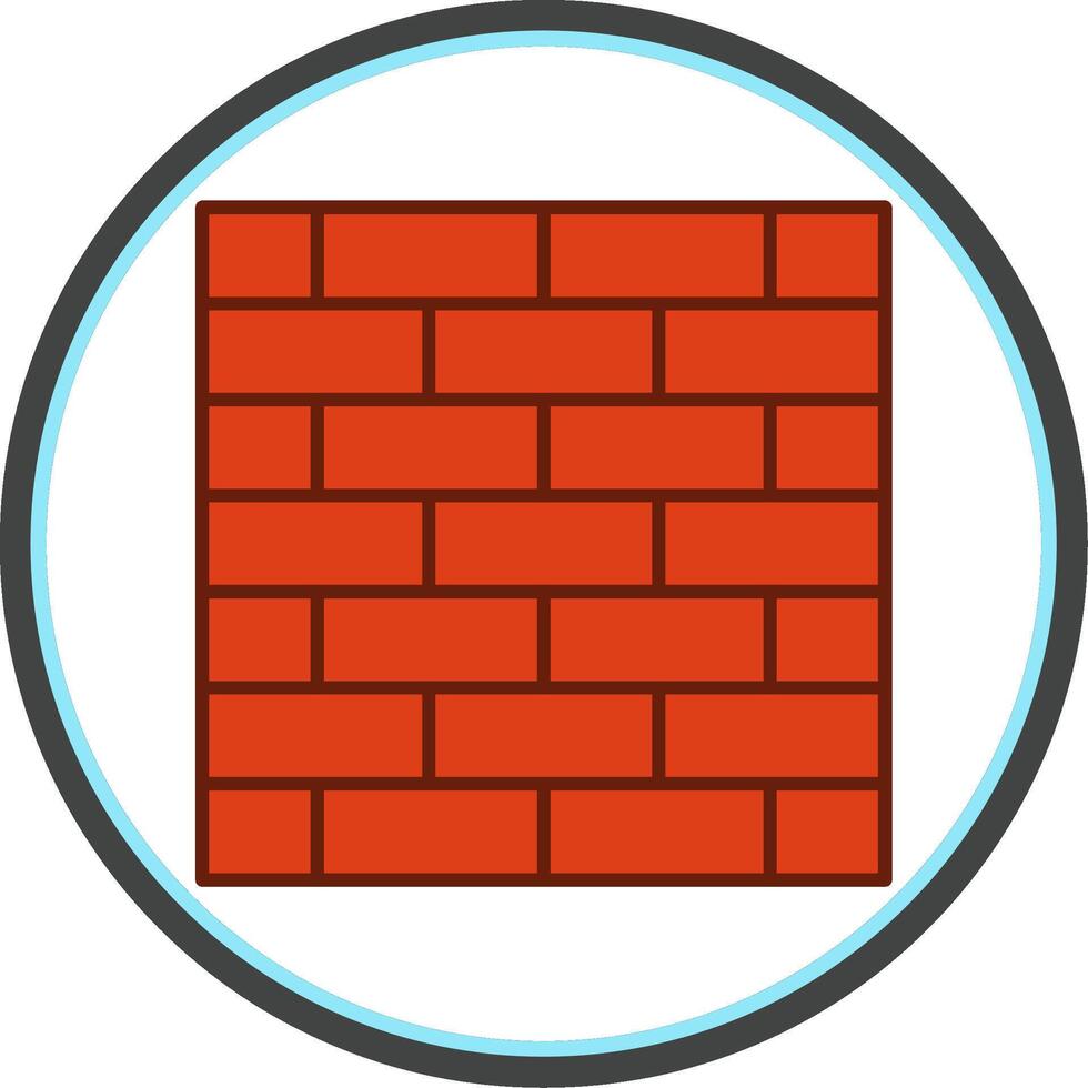Brickwall Flat Circle Icon vector