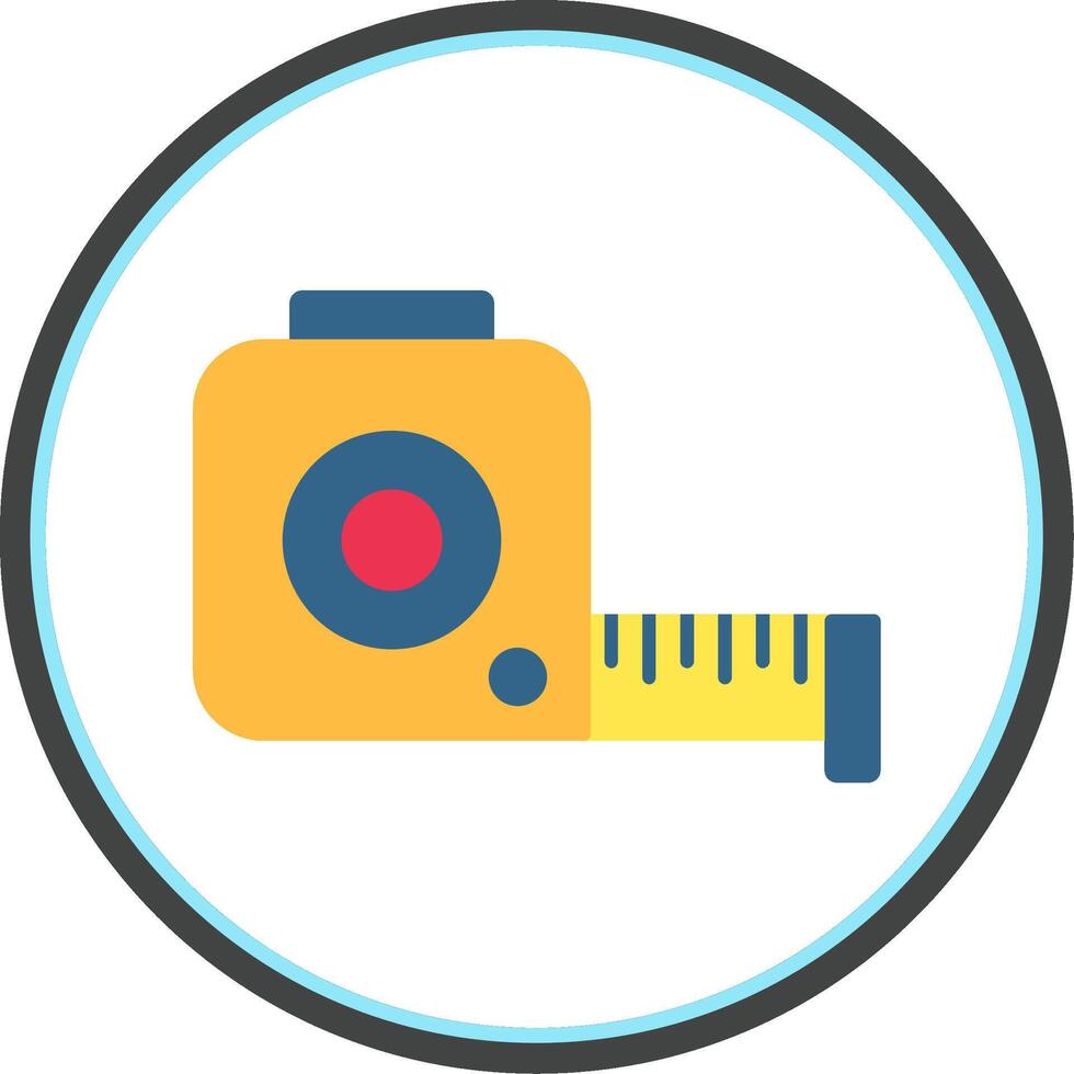 Tape Measure Flat Circle Icon vector