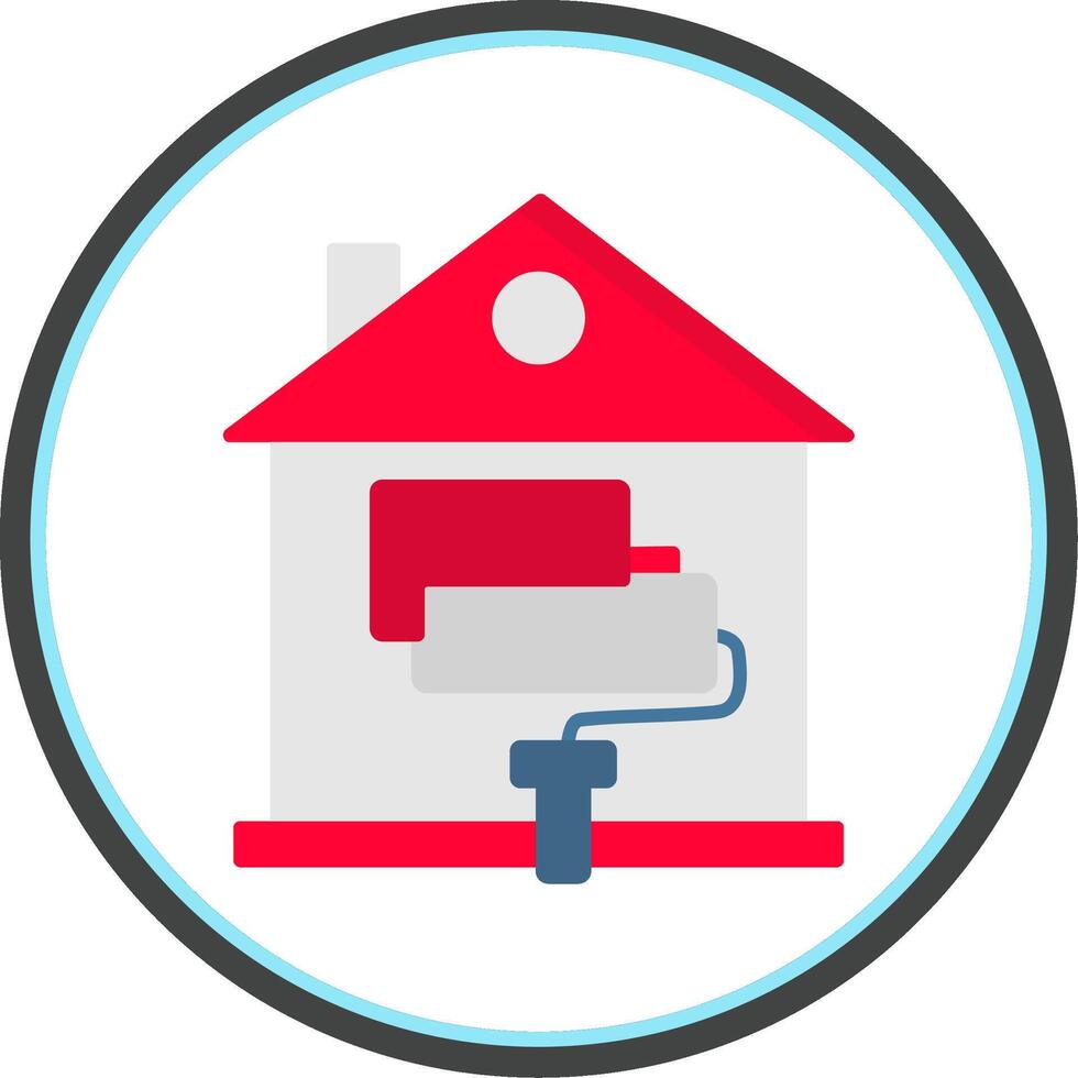 Home Renovation Flat Circle Icon vector