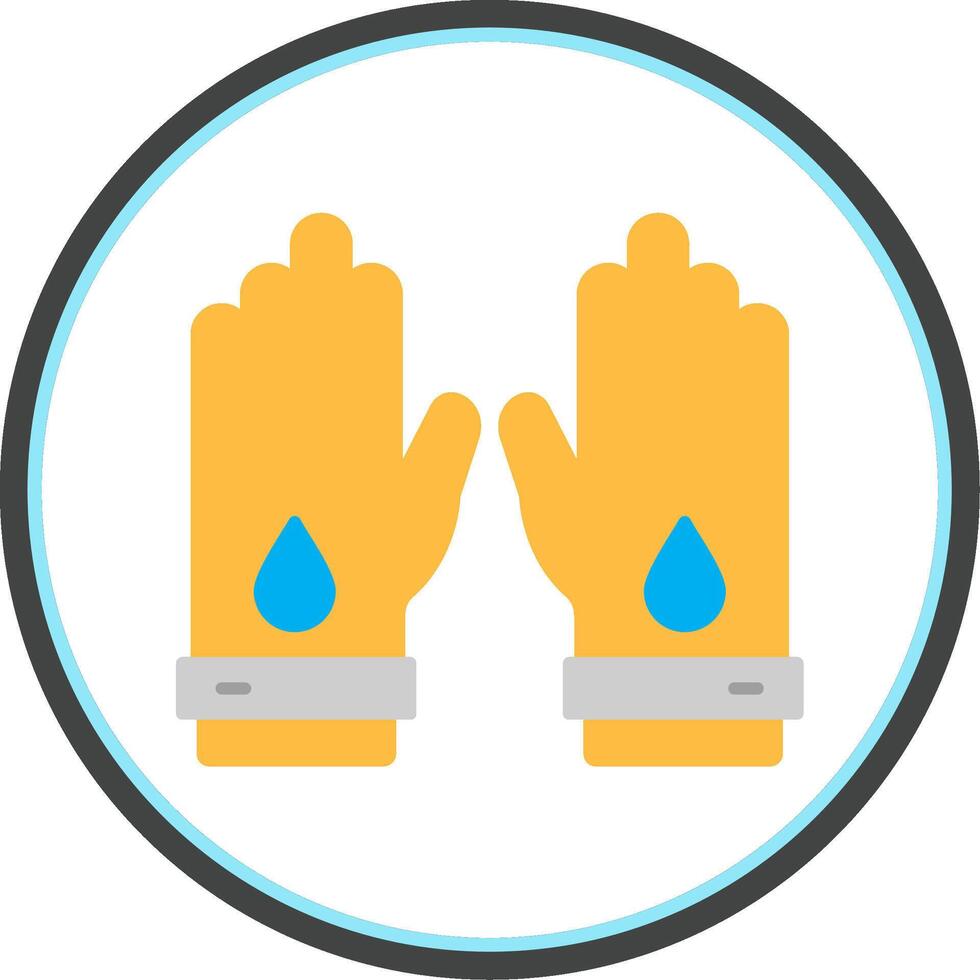 trabajando guantes plano circulo icono vector