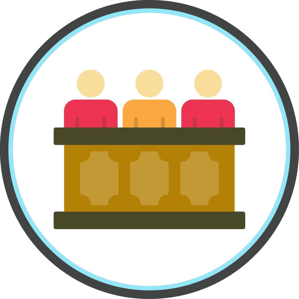 Panel of judges Flat Circle Icon vector