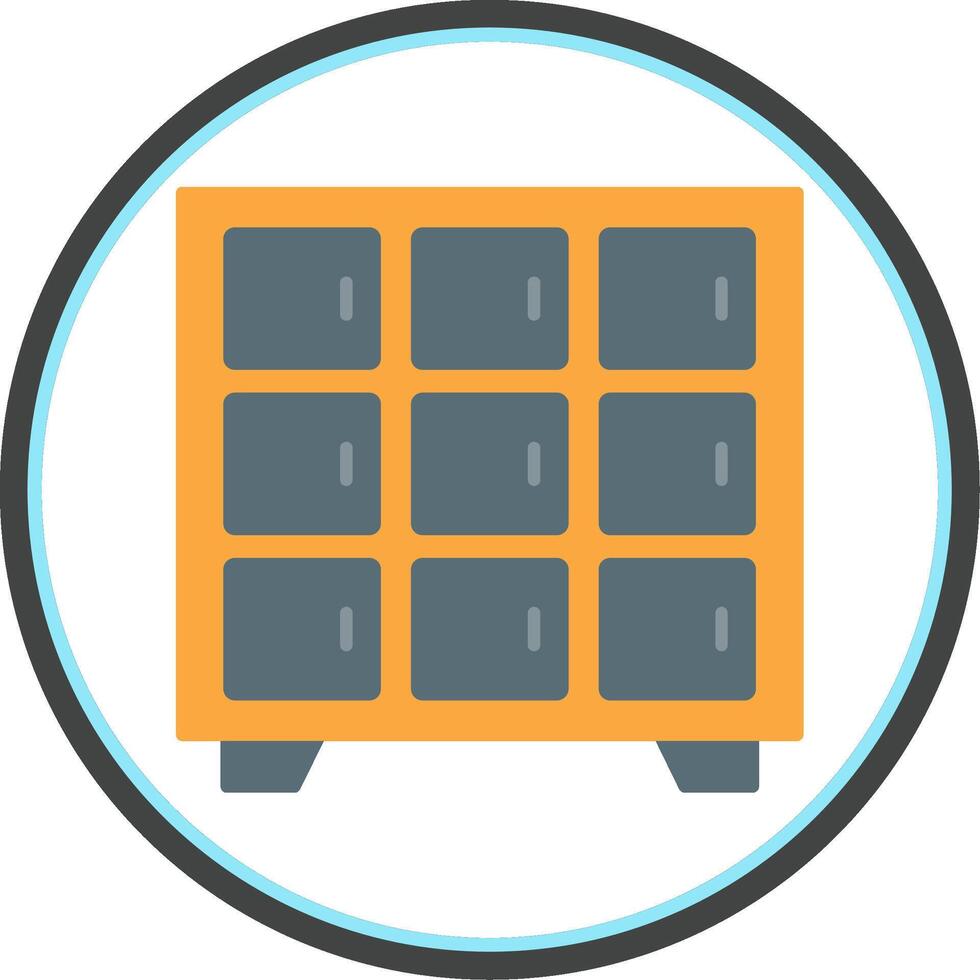 Locker Flat Circle Icon vector